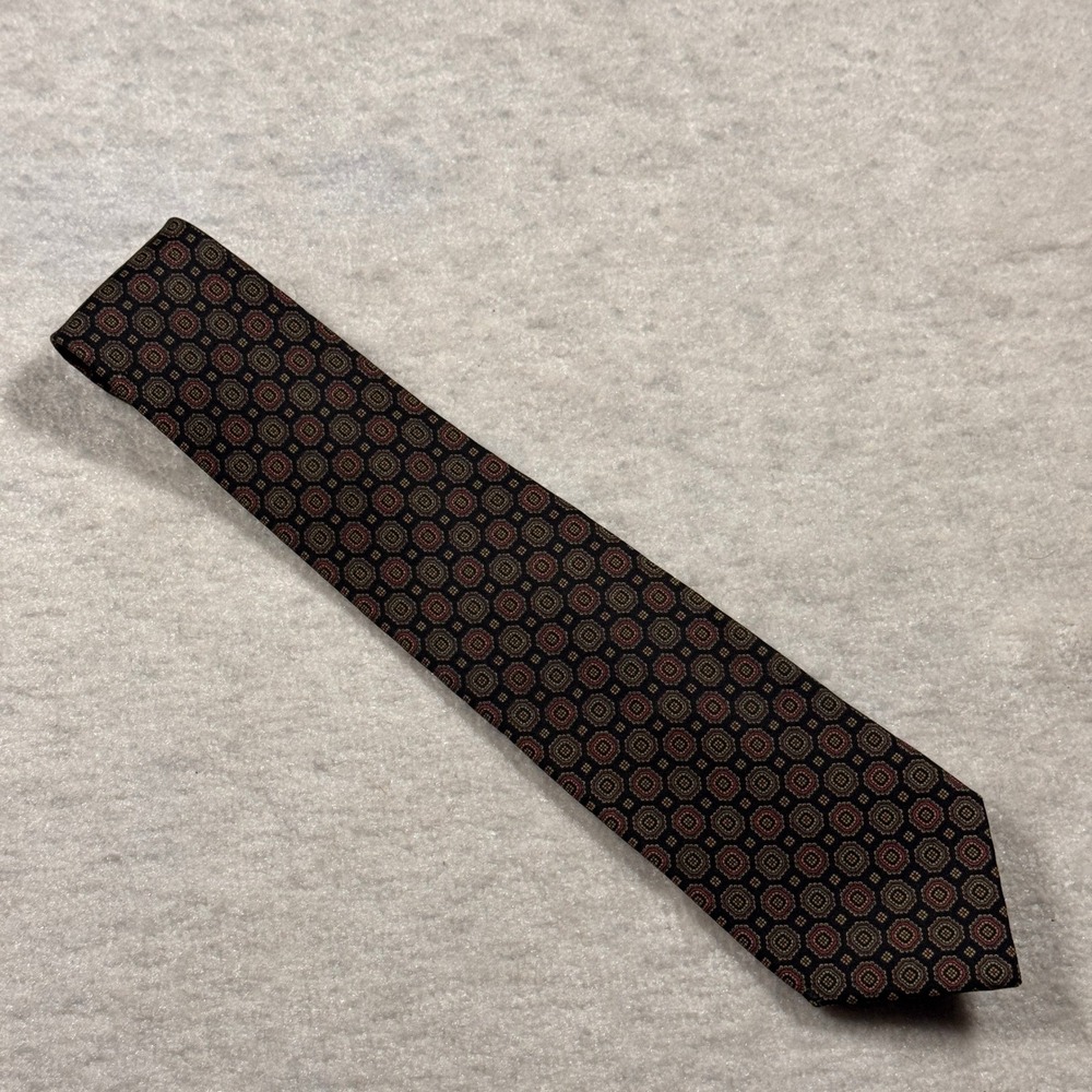 Windsor Silk Geometric‎ Pattern Neck Tie Mens Italy Made USA